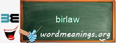 WordMeaning blackboard for birlaw